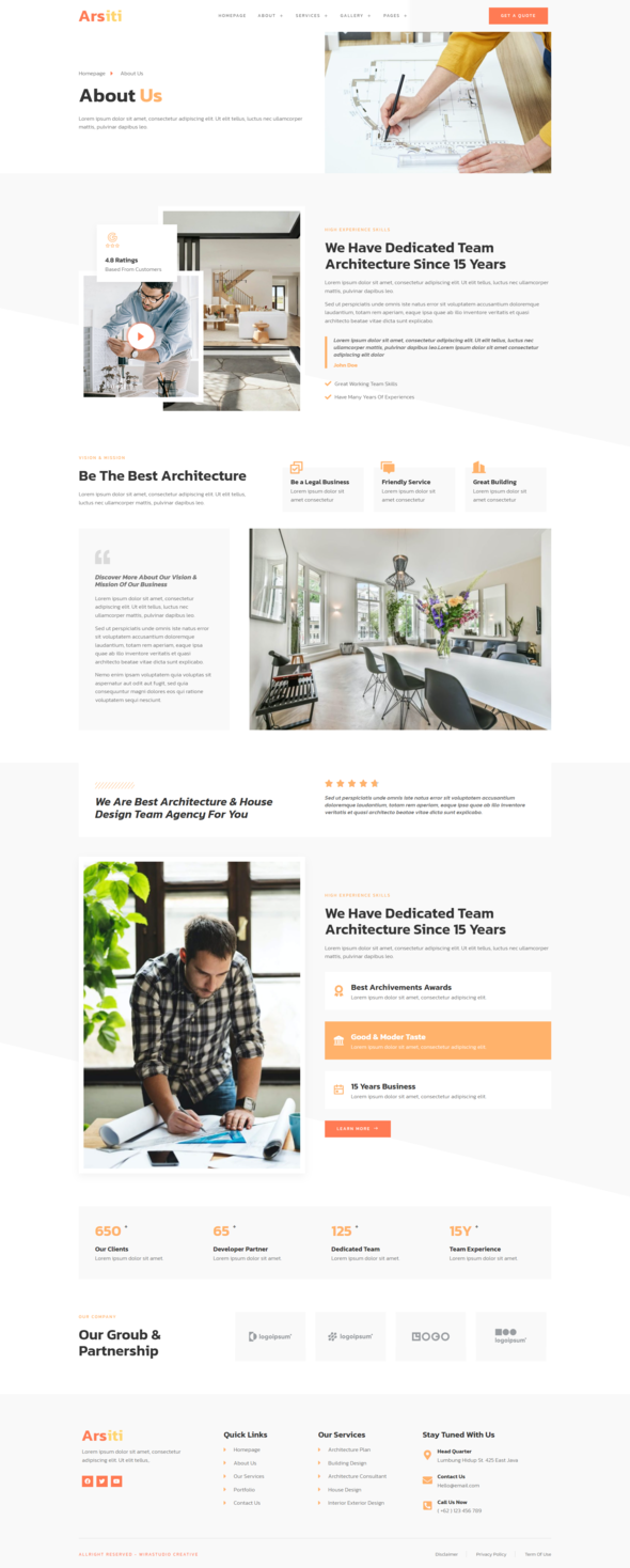 Arsiti - Architecture House Design Agency Elementor Template Kit