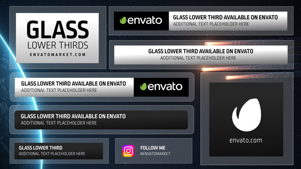 Glass Lower Thirds Elements template preview