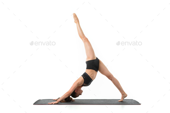 Silhouette Woman Yoga Poses Cosmic Signs Background Illustration Stock  Photo by ©NassyArt 576184988