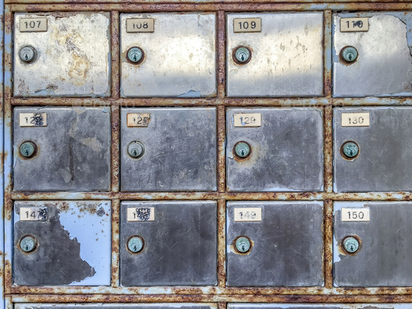 Old rusty postboxes - Stock Photo - Images