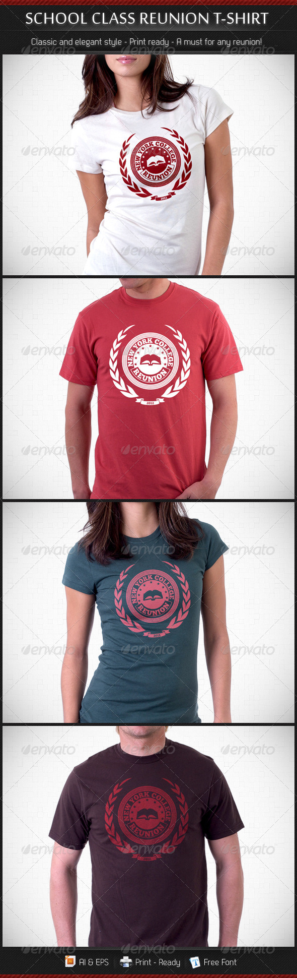 School Class Re-Union T-Shirt Template - Events T-Shirts