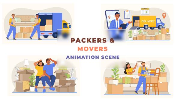 Packers And Movers Animation Scene