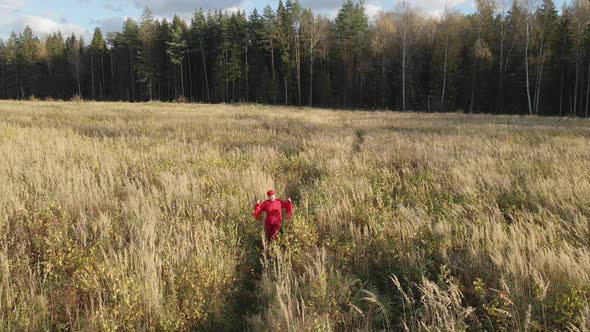 Woman in Red Clothes and a Scarf alt