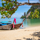 Longtail Boats Moored On Beach in Thailand - PhotoDune Item for Sale