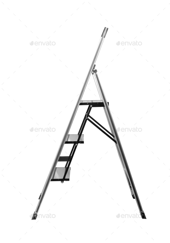 Metal ladder on white - Stock Photo - Images