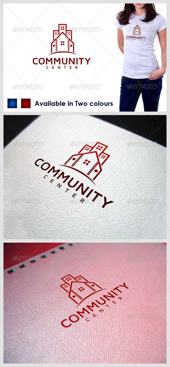 Community Center Building - Buildings Logo Templates