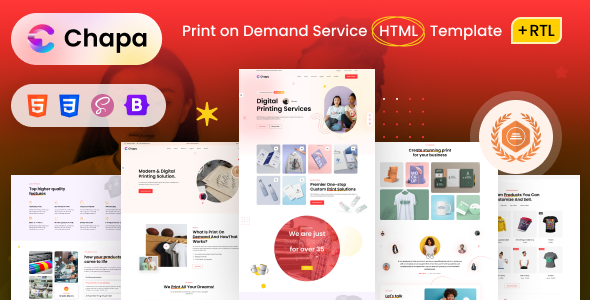 Chapa - Printing Services Company HTML5 Template + RTL