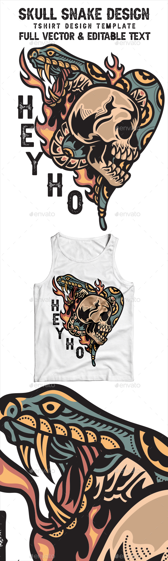 Skull Snake Vintage Tshirt