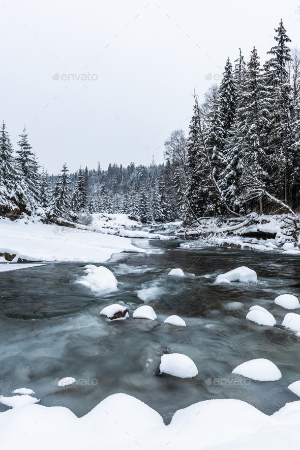 Winter nature scenery, snowy landscape - Stock Photo - Images
