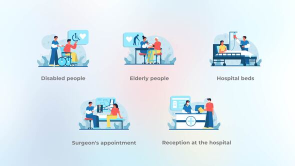 Reception at the hospital - Flat concept