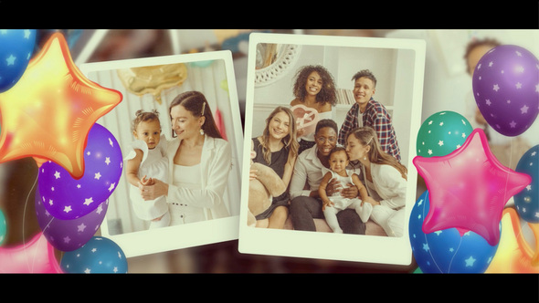 Happy Birthday Slideshow Video Displays template preview