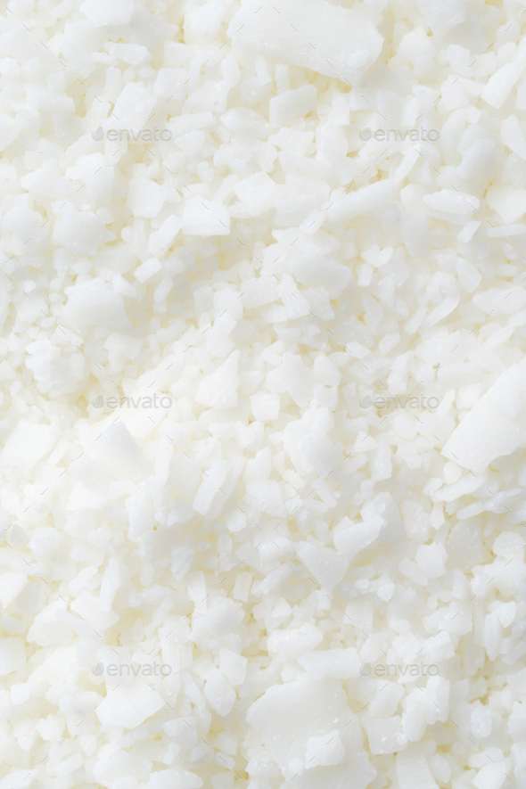 Close up of white soy wax for candle making. Stock Photo by ilonadesperada