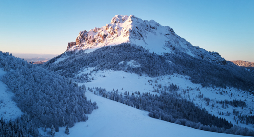 Winter landscape from a drone
