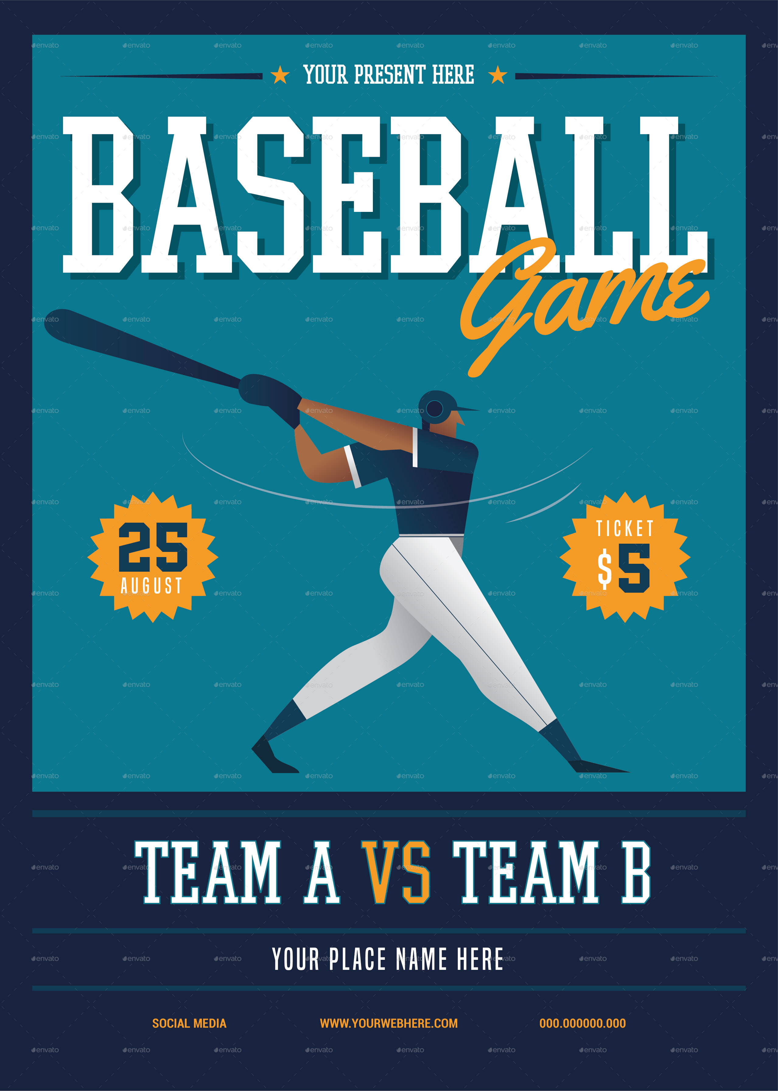 Baseball Game Flyer by rezamega | GraphicRiver