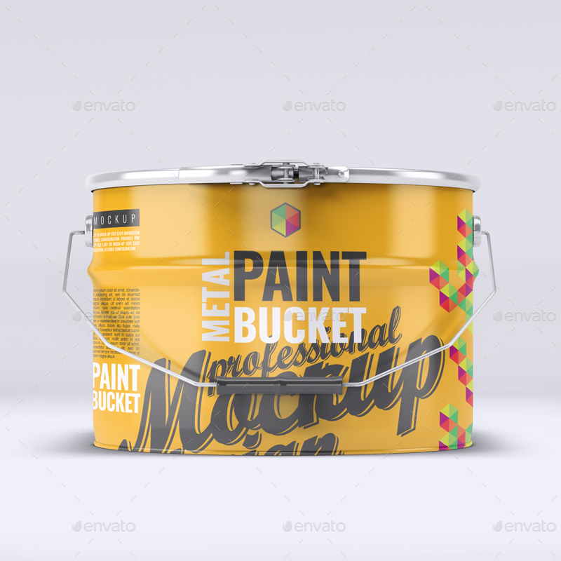 Metal Paint Bucket MockUp, Graphics GraphicRiver