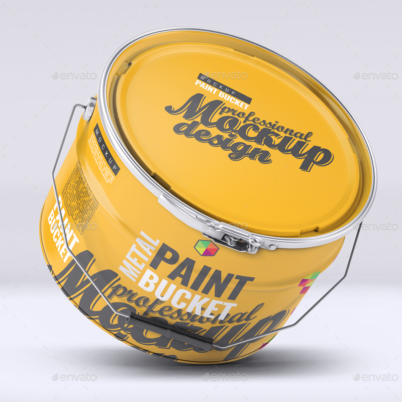 Metal Paint Bucket MockUp, Graphics GraphicRiver