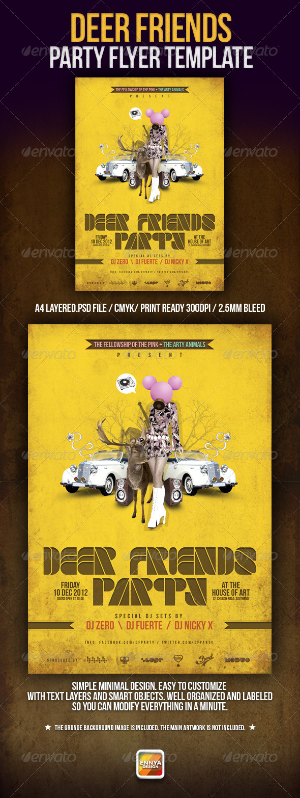 Deer Friends Party Template - Clubs & Parties Events