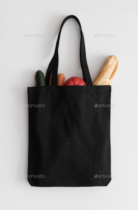 Mockup tote bag online black