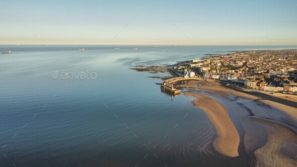 Top View Of Margate Harbour And Beach Kent Stock Photo By Wirestock