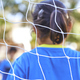 football goal net on a children soccer match  - PhotoDune Item for Sale