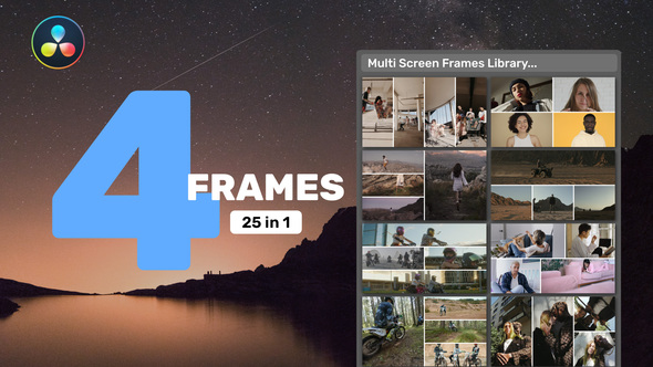 Multi Screen Frames Library - 4 Frames for DaVinci Resolve