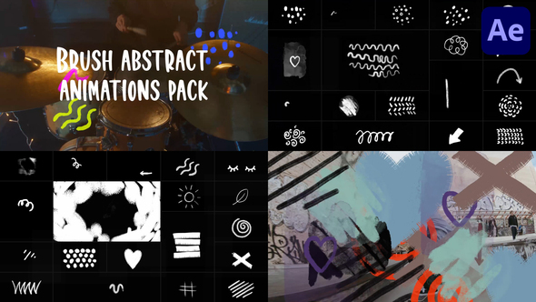 Brush Abstract Animations Pack for After Effects