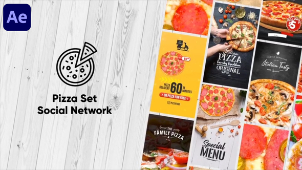 Pizza Set - Social Network | After Effects