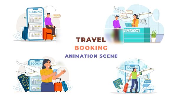 Online Travels Booking Animation Scene