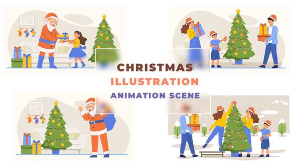 Christmas Character Animation Scene