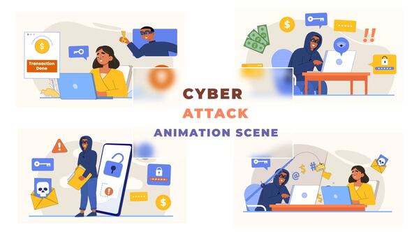 Cyber Attack Animation Scene