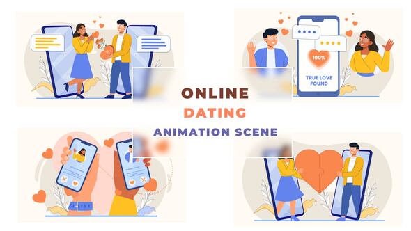 Online Dating Animation Scene