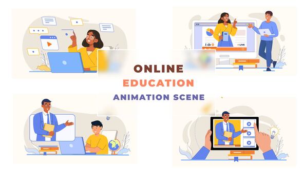 Online Education Animation Scene