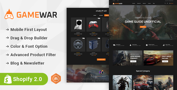 GameWar – Digital Game Store Shopify 2.0 Responsive Theme