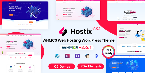 Hostix – Hosting WHMCS WordPress Theme