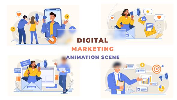 Digital Marketing Animation Scene