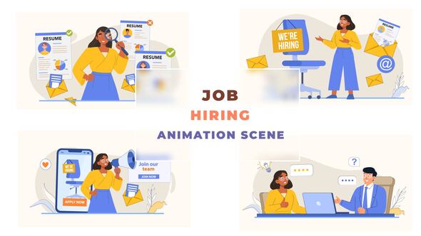 Job Hiring Animation Scene