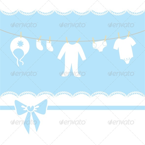 Children's Clothes are Drying on a Rope - Birthdays Seasons/Holidays