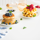 Homemade baked ricotta pancakes and Belgian waffles - PhotoDune Item for Sale