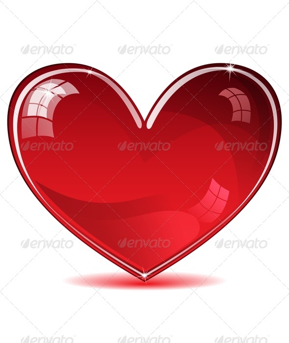 Red Shiny Heart - Valentines Seasons/Holidays