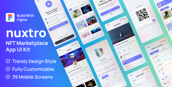 Nuxtro - NFT Marketplace Mobile App Figma UI Template