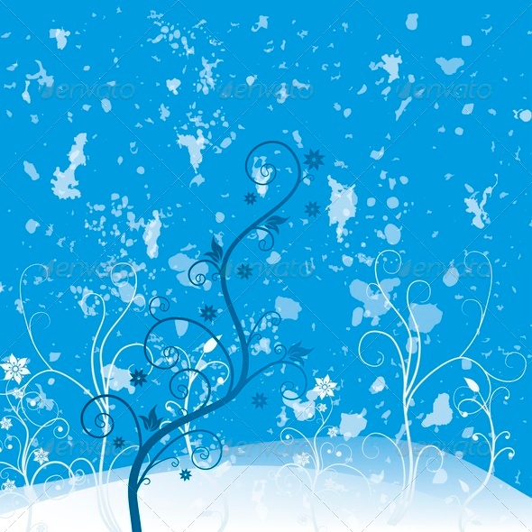 Grunge Flower Blue - Backgrounds Decorative