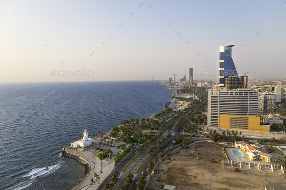 Jeddah beach Saudi Arabia - Red Sea corniche View , Waterfront - Stock Photo - Images
