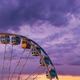 Helsinki, Finland. Very Peri Cloudy Sky Above Ferris Wheel. Light Violet Colors. Bright Dramatic - PhotoDune Item for Sale