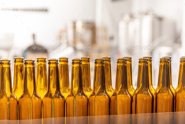 Rows of glass bottles