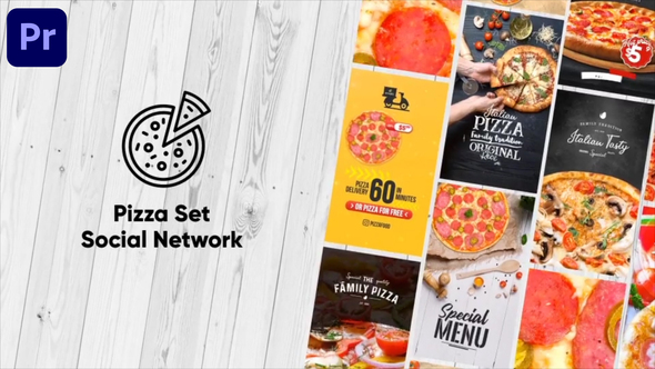 Pizza Set - Social Network | Premiere Pro MOGRT