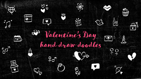 Valentine's Day Doodles Elements template preview
