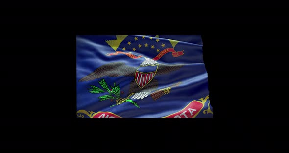 North Dakota state flag waving animation background alt