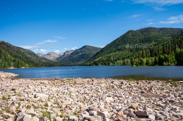 Beautiful shot of the Smith and Morehouse Reservoir near Oakley, Utah Stock  Photo by wirestock