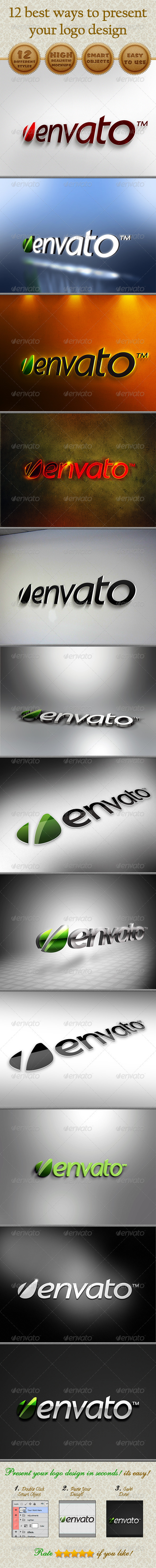 12 Logo Presentation Mockups - Logo Product Mock-Ups