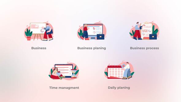 Business Process  - Light Red and Blue Concepts
